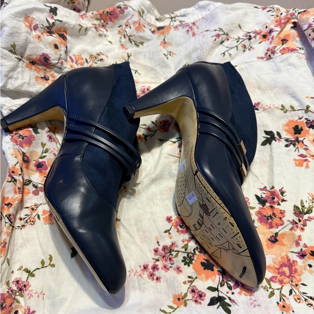 Bella Vita Navy Ankle Boots with Strap Detail - Picture 6 of 10